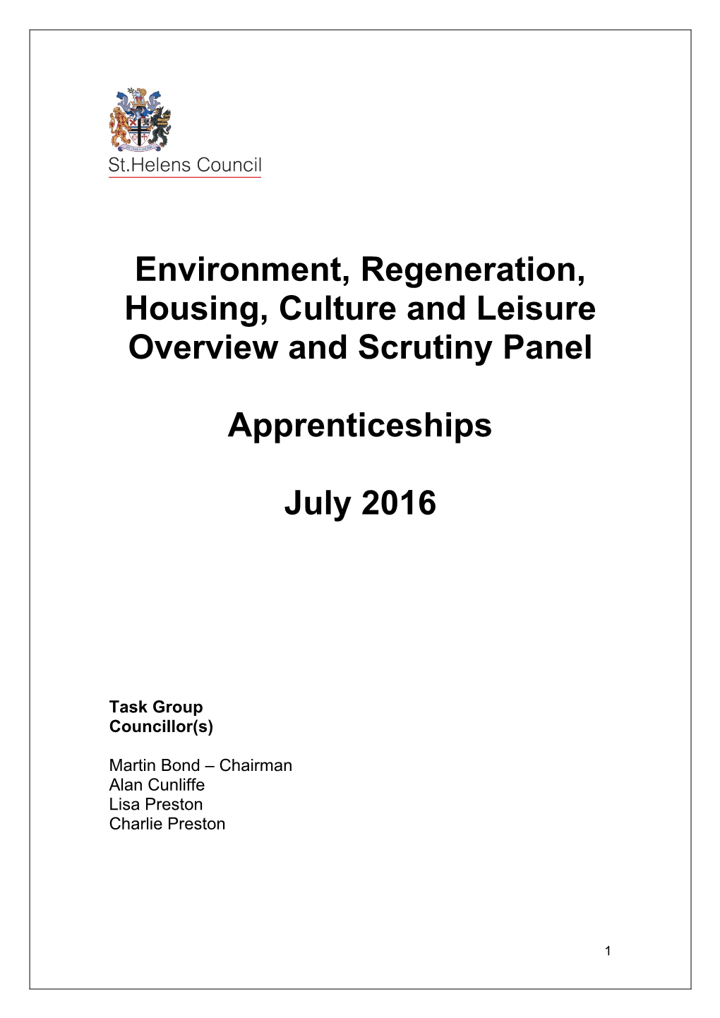 Apprenticeships, July 2016