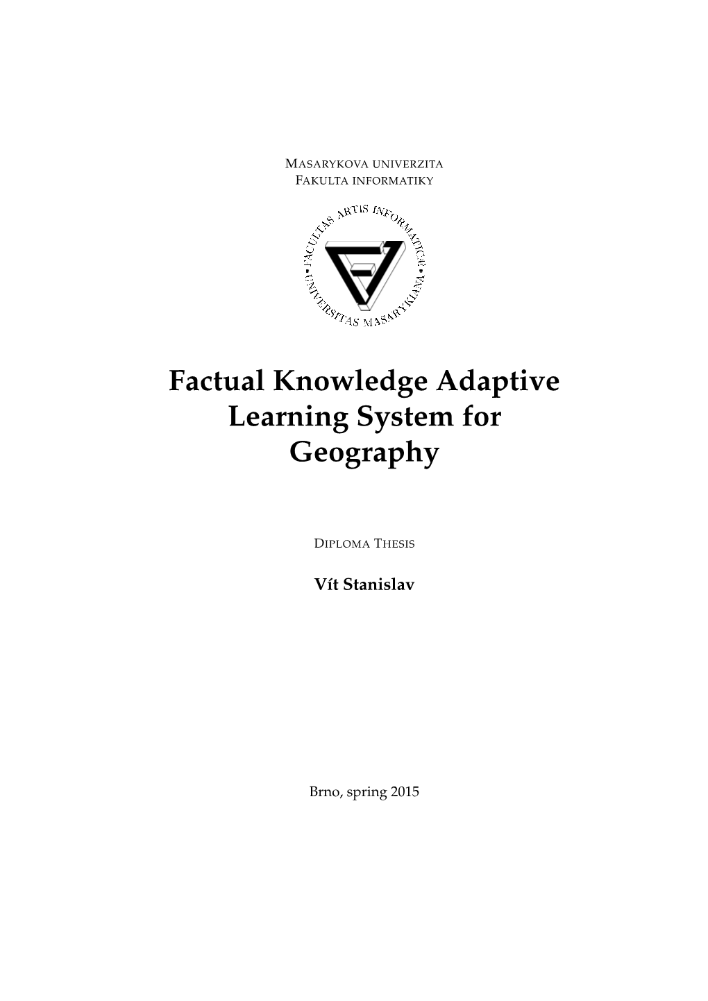 Factual Knowledge Adaptive Learning System for Geography