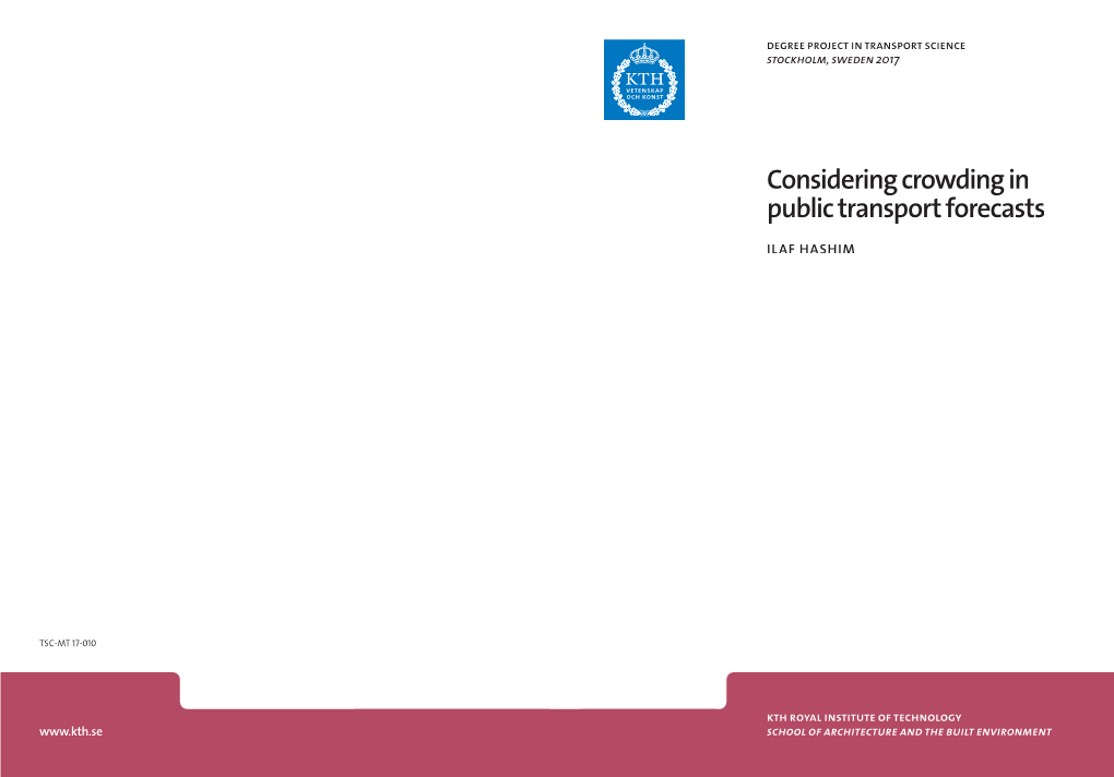 Considering Crowding in Public Transport Forecasts