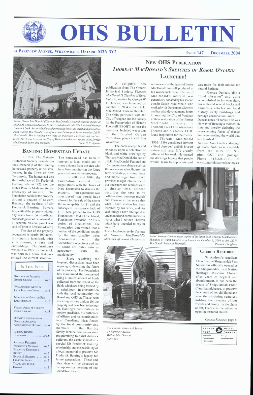 December 2004 OHS Bulletin, Issue
