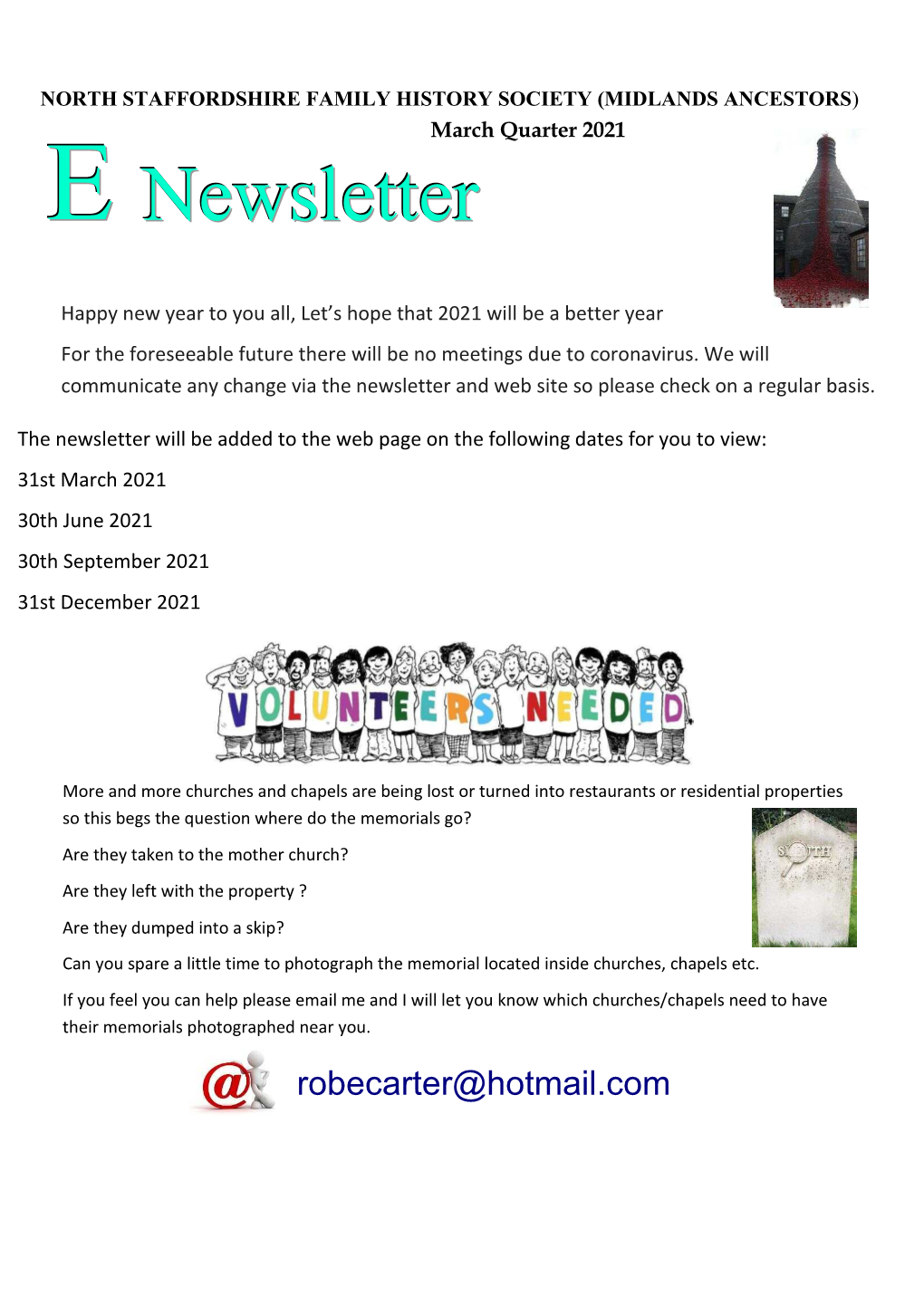 Newsletter and Web Site So Please Check on a Regular Basis