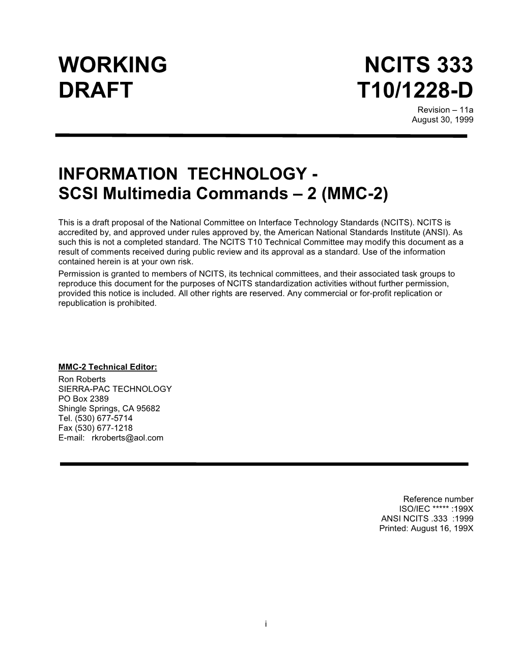 SCSI Multimedia Commands – 2 (MMC-2)