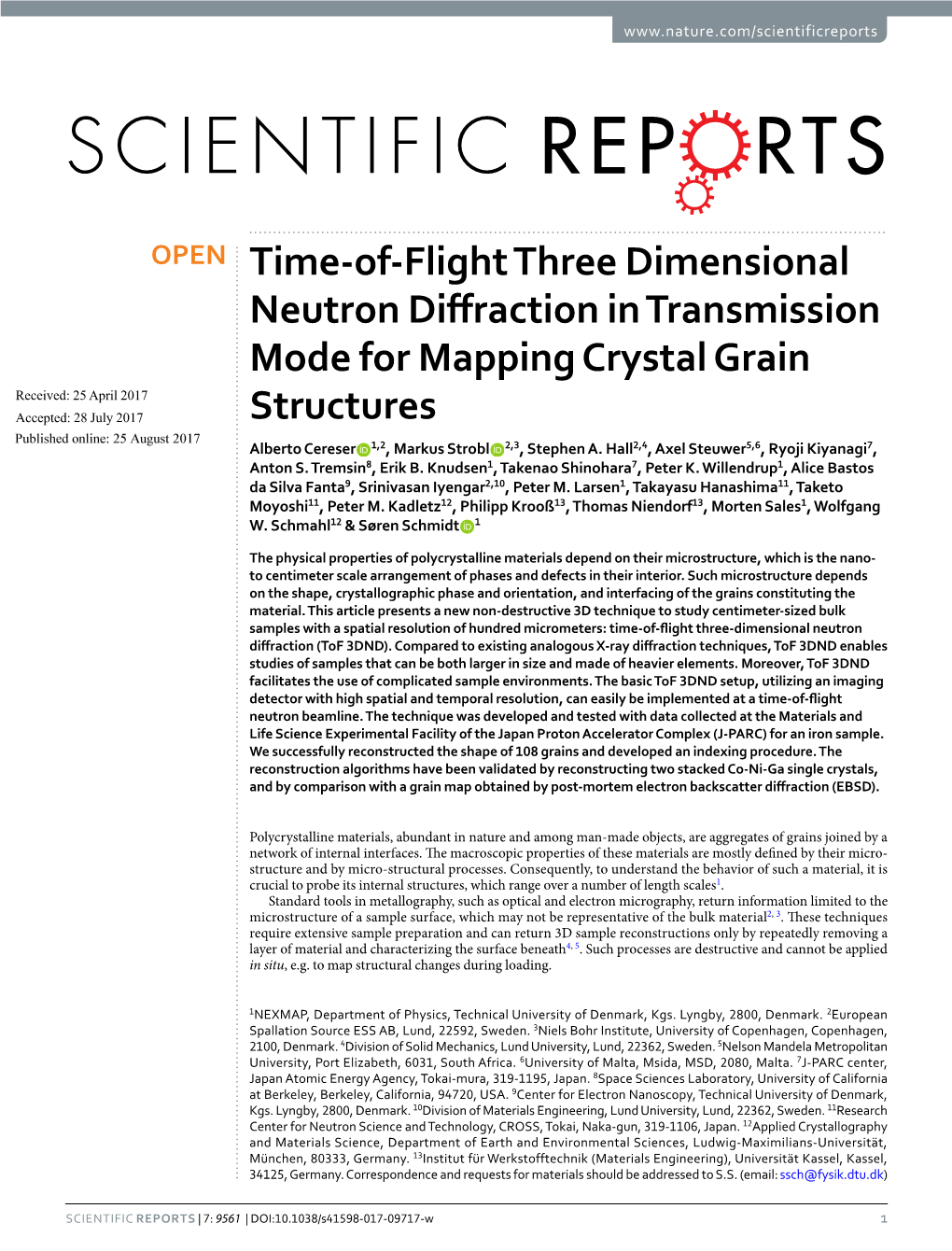 Time-Of-Flight Three Dimensional Neutron Diffraction in Transmission