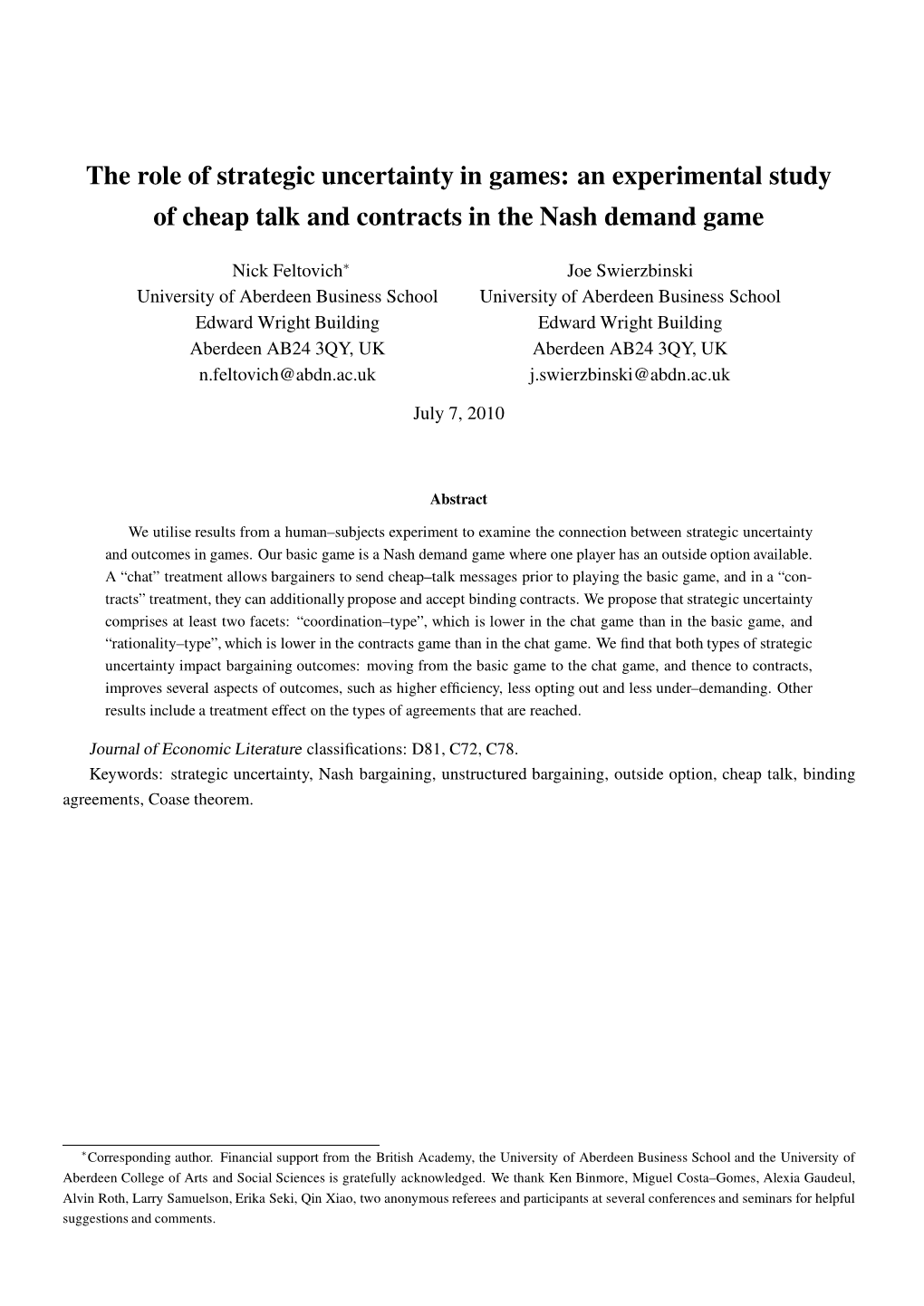 An Experimental Study of Cheap Talk and Contracts in the Nash Demand Game