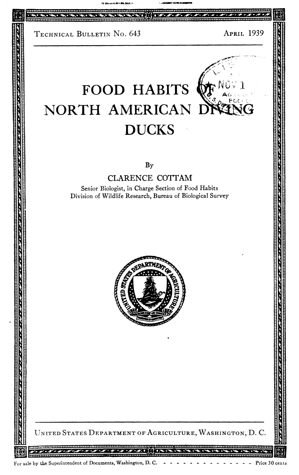 Food Habits North American Ducks