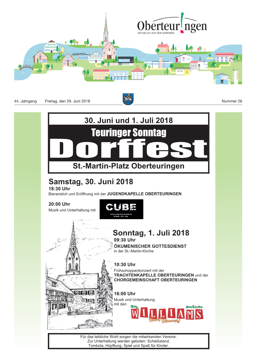 Martin-Platz Oberteuringen Samstag, 30. Juni 2018 Sonntag, 1. Juli 2018