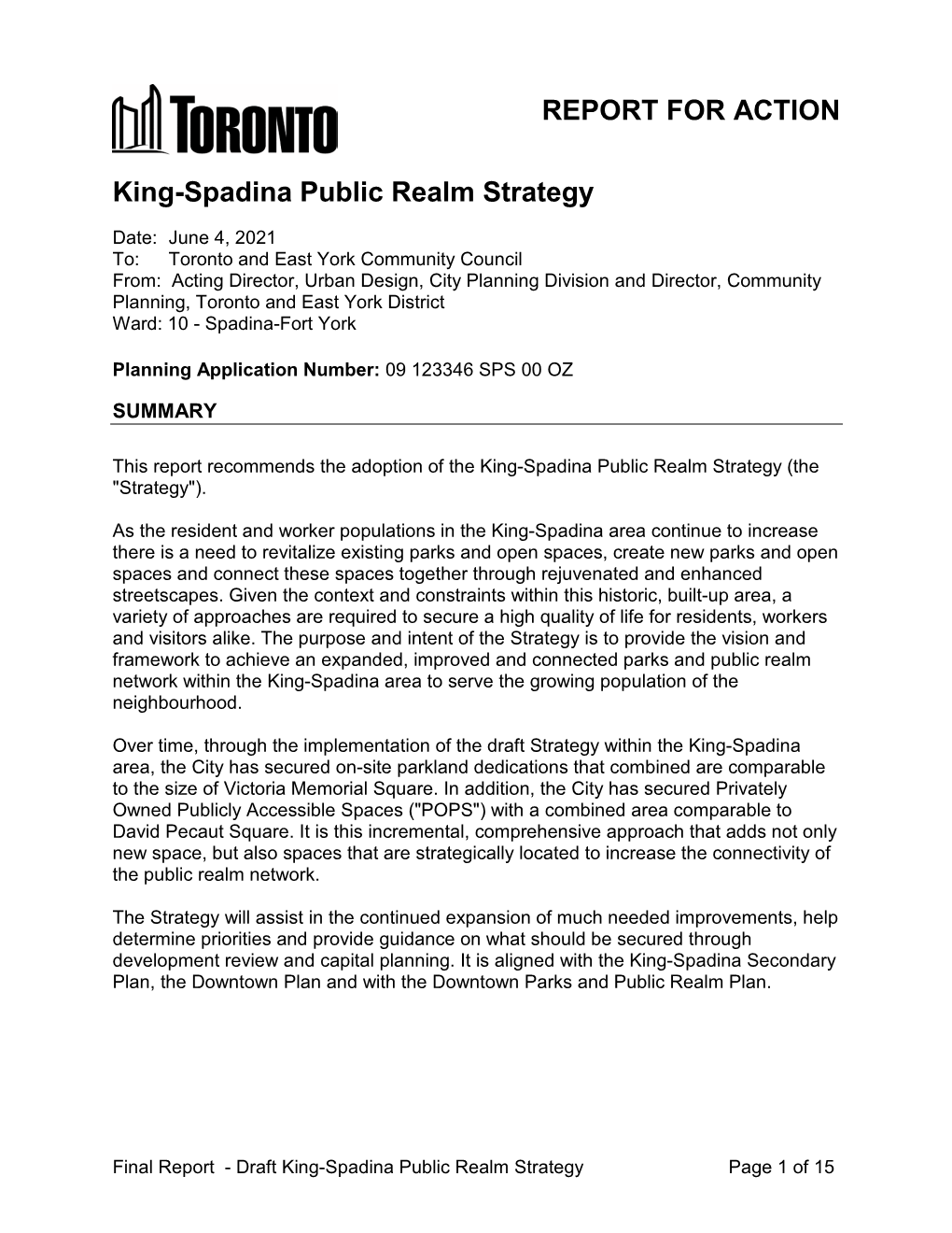 King-Spadina Public Realm Strategy