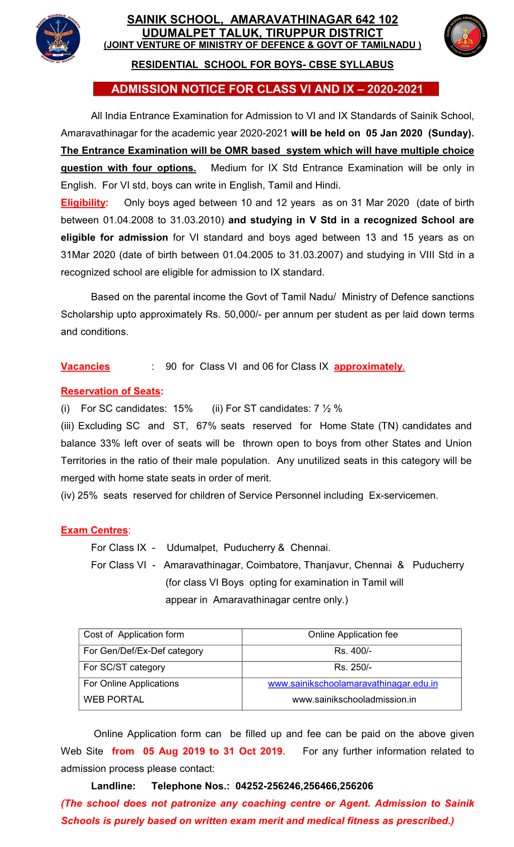 Admission Notice 2020-21- English