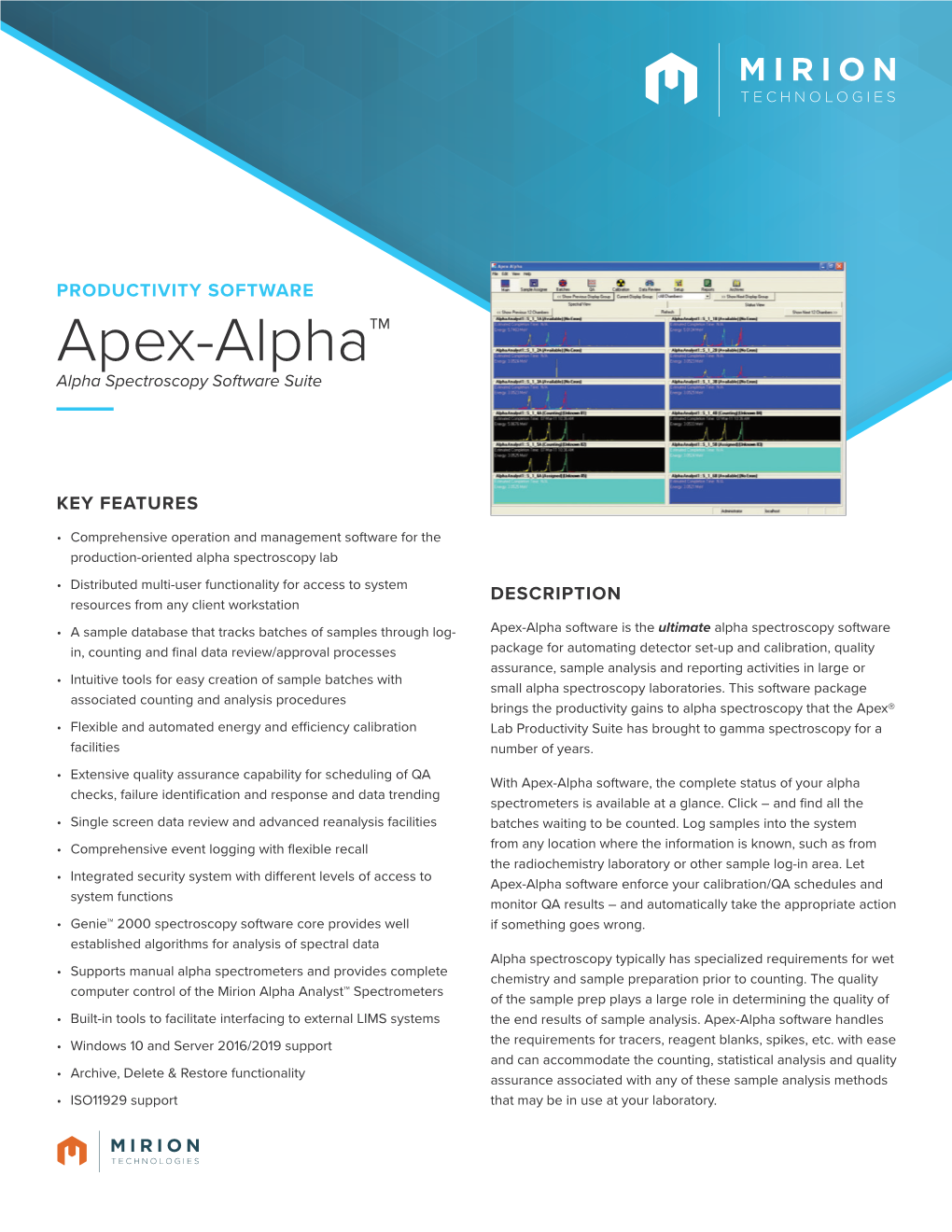 Apex-Alpha™ Alpha Spectroscopy Software Suite