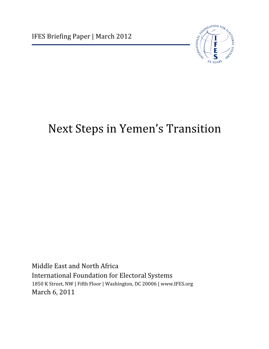 Next Steps in Yemen's Transition