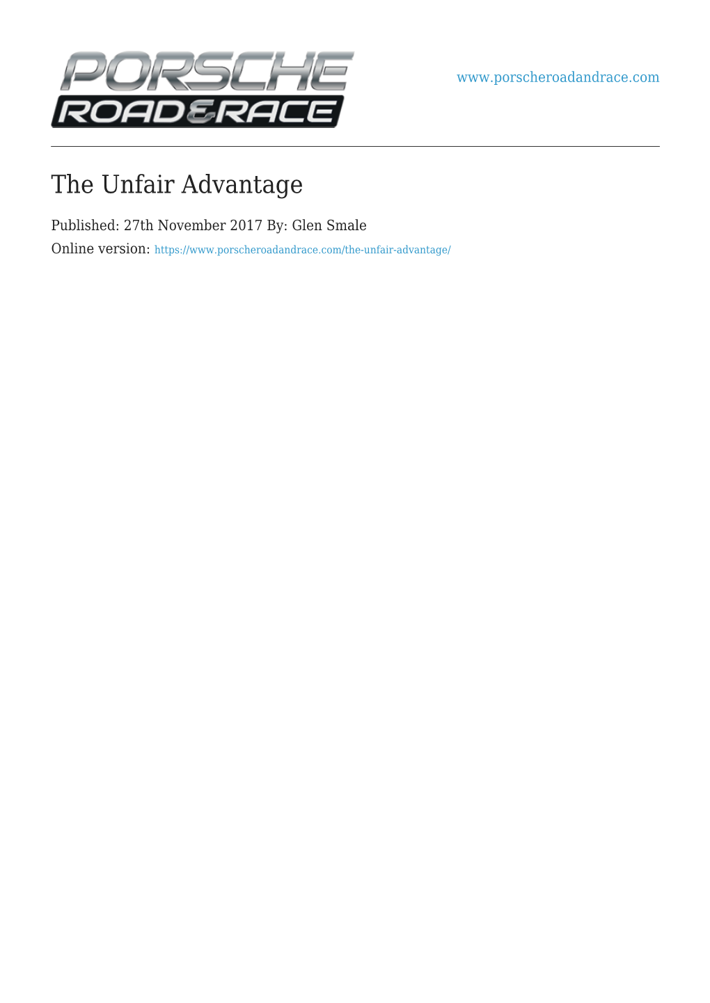 The Unfair Advantage