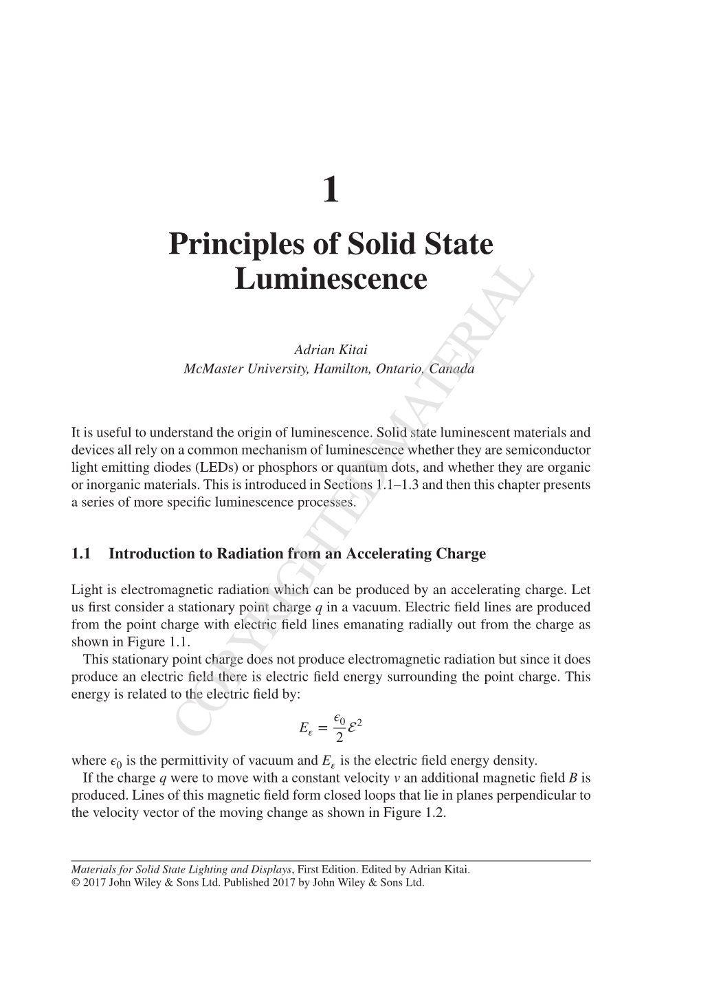 1 Principles of Solid State Luminescence