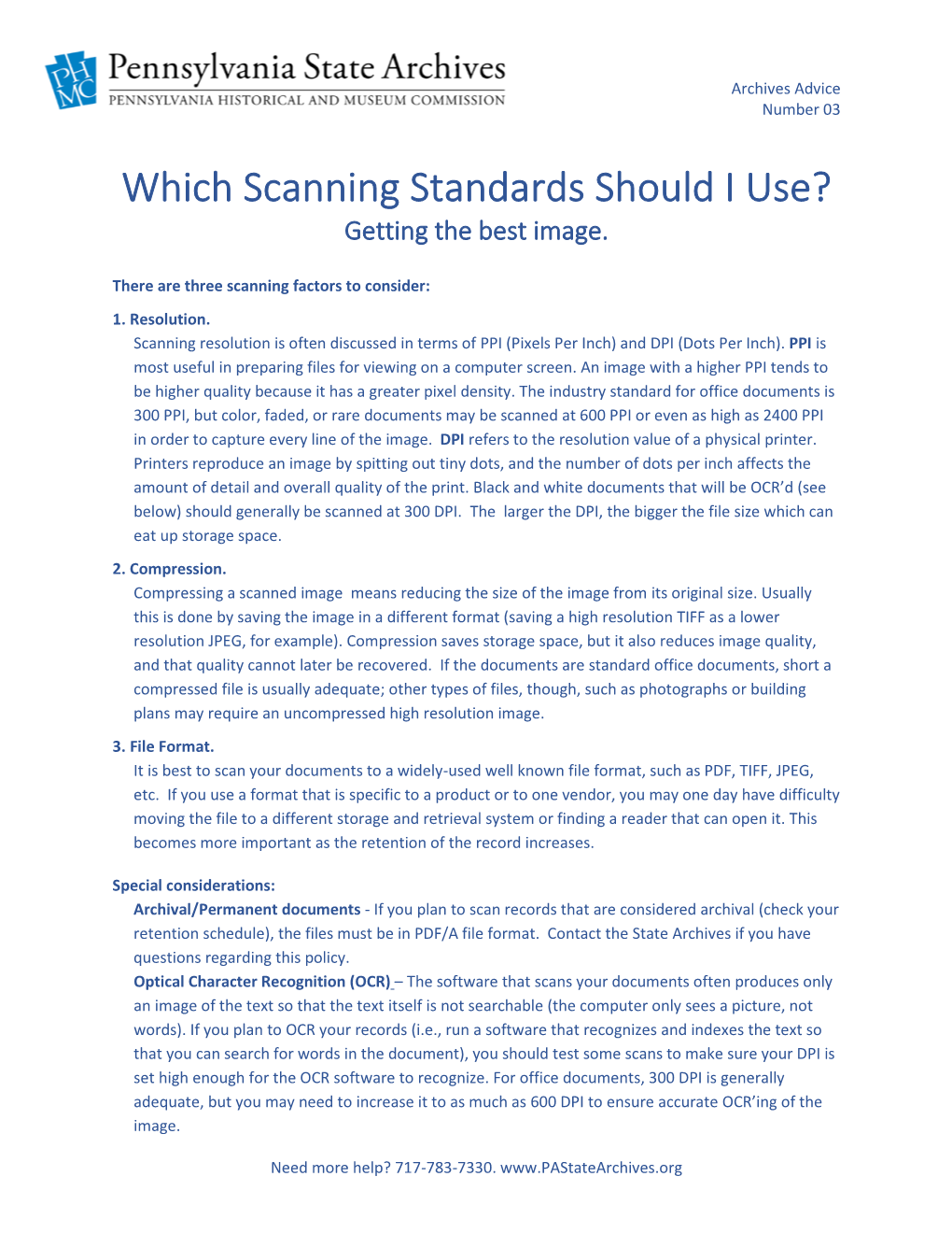Which Scanning Standards Should I Use? Getting the Best Image