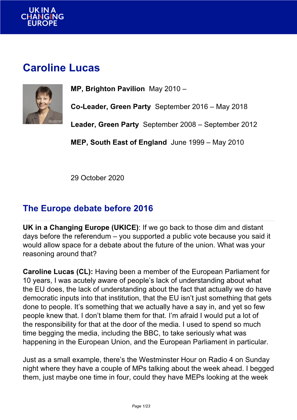 Caroline Lucas