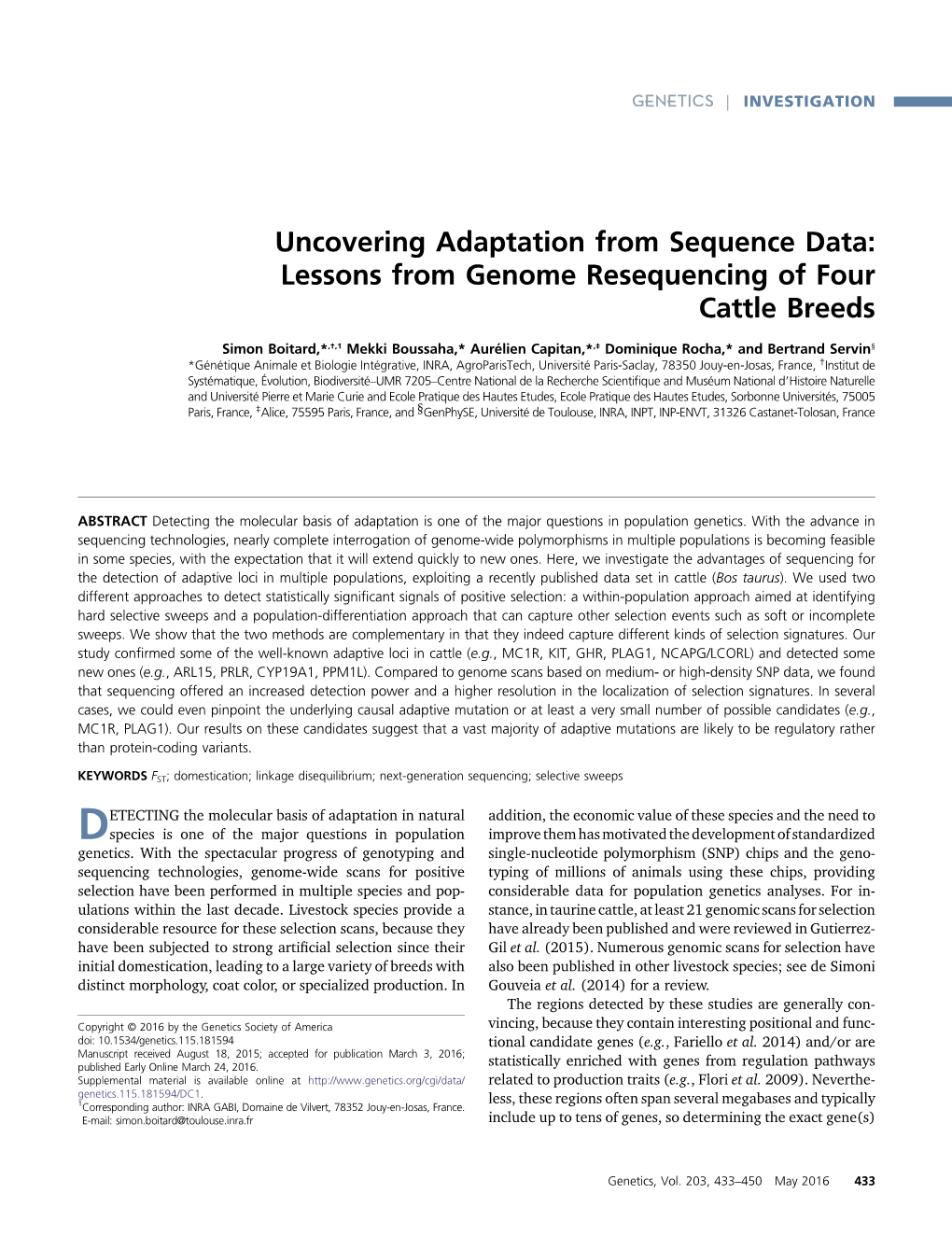 Lessons from Genome Resequencing of Four Cattle Breeds