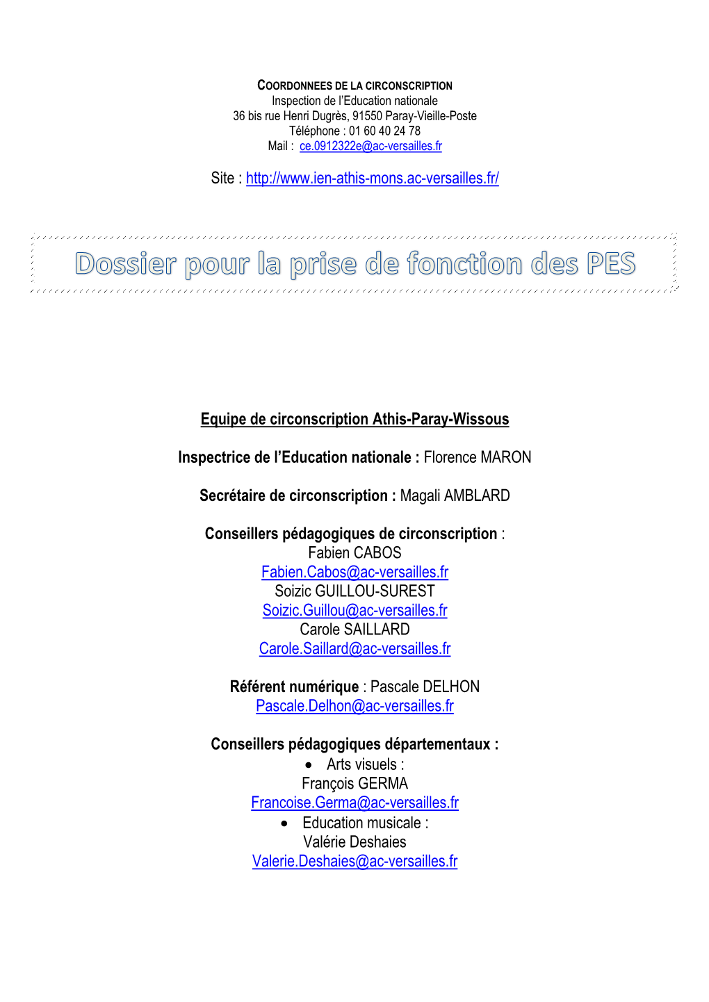 Coordonnees De La Circonscription