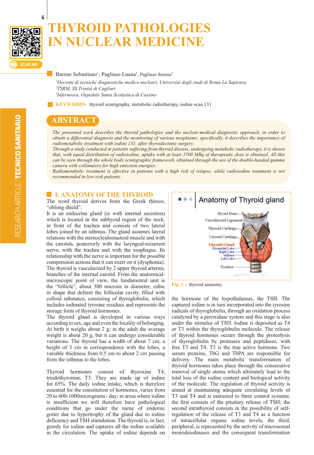Thyroid Pathologies in Nuclear Medicine