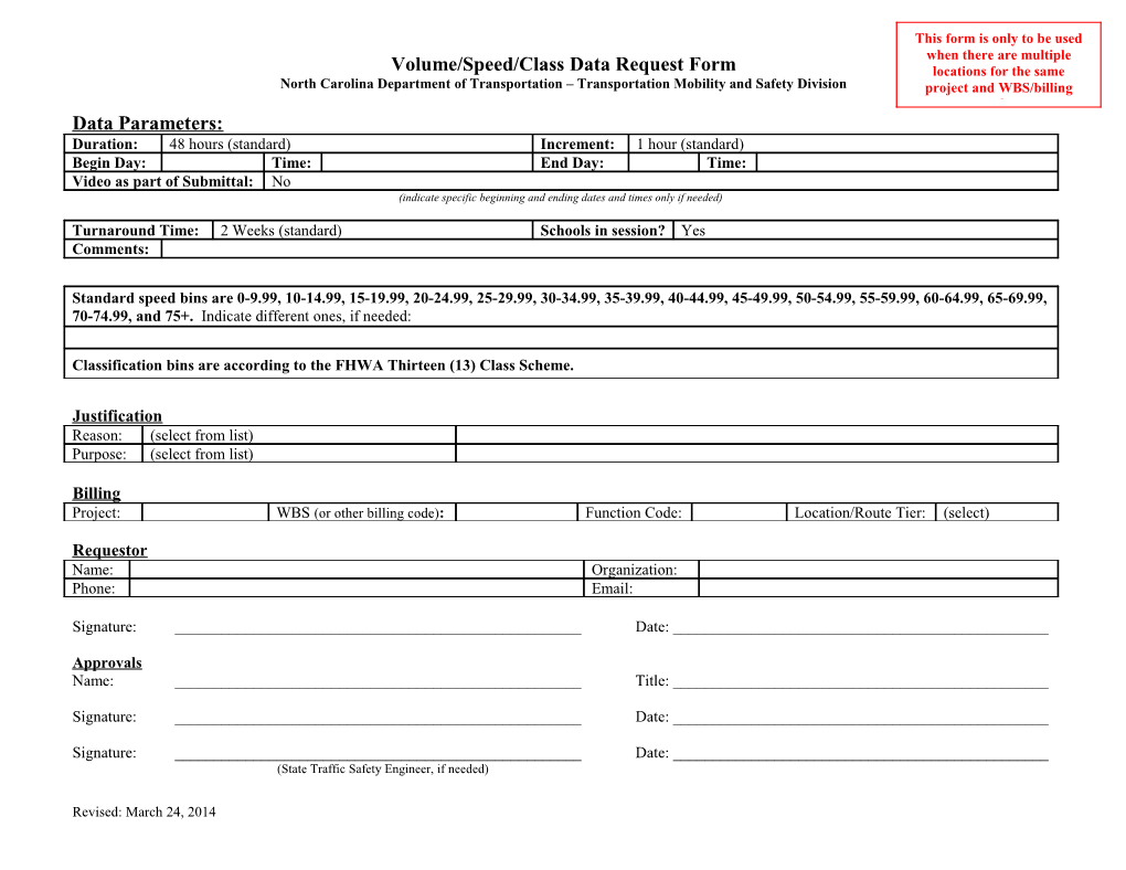 VSC - Volume Speed Class (Multiple Locations)