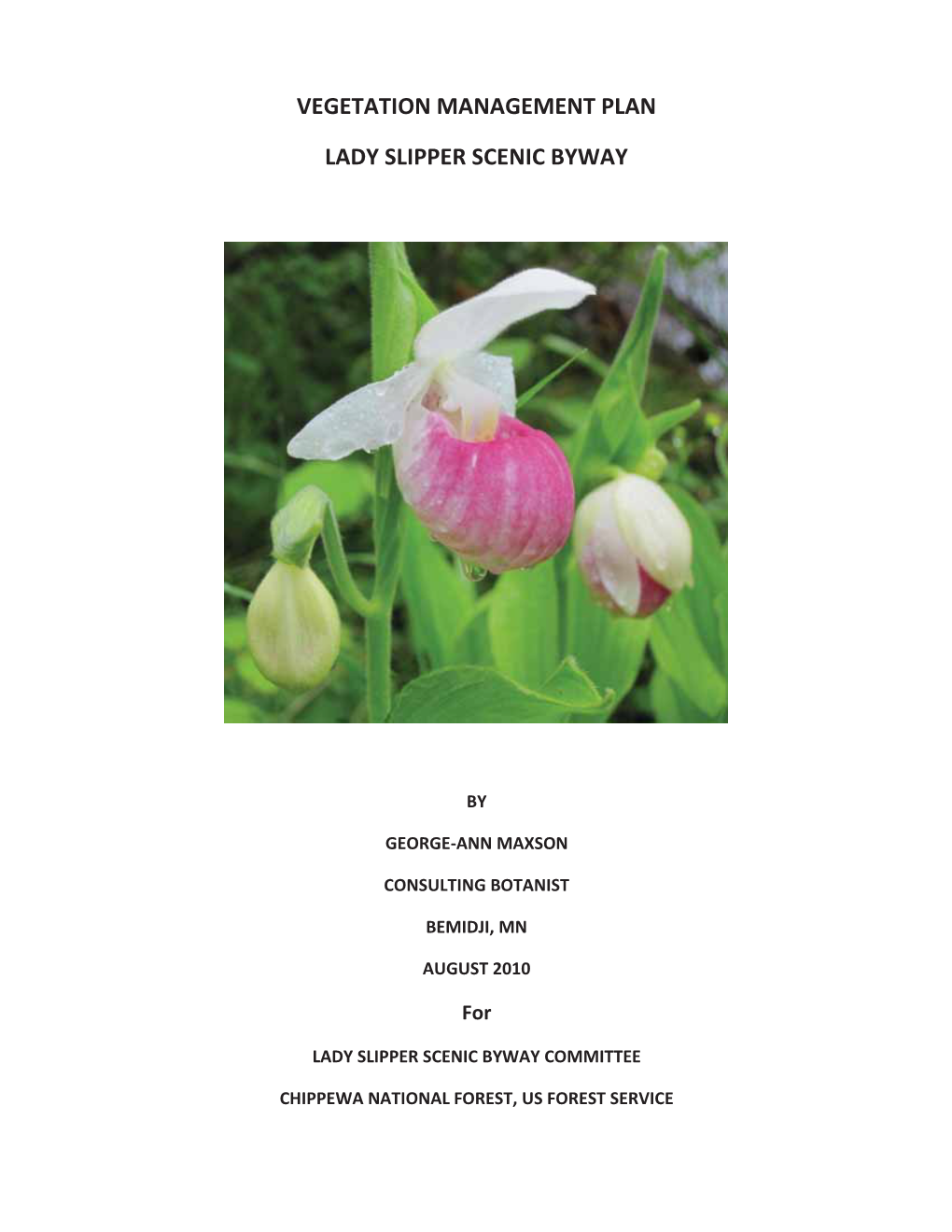 Vegetation Management Plan Lady Slipper Scenic Byway