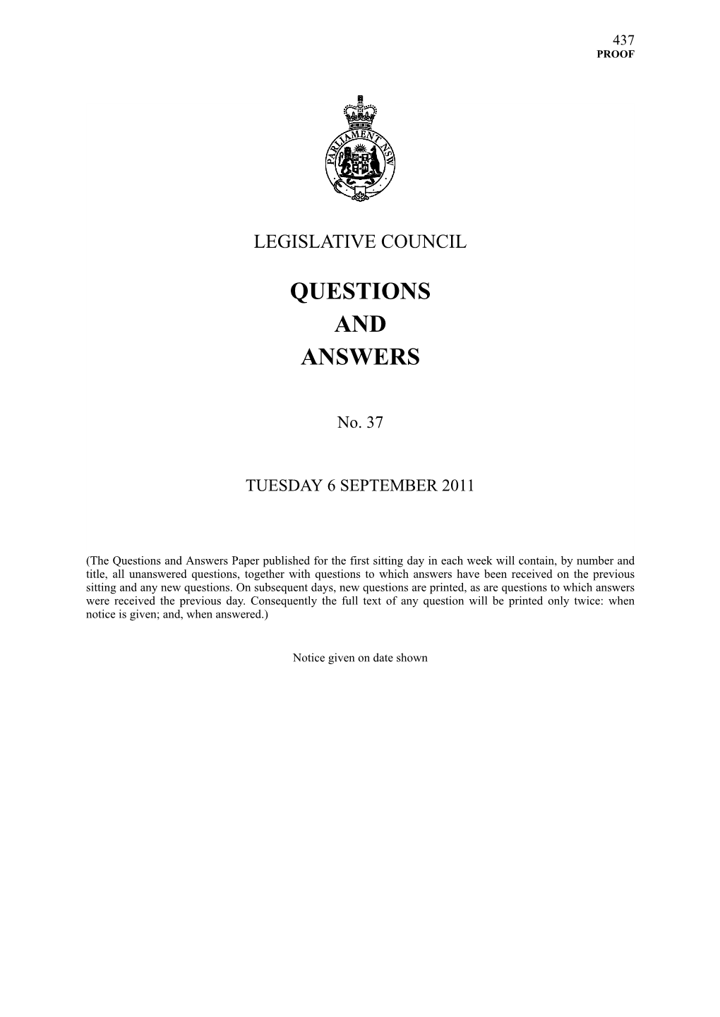 Questions & Answers Paper No. 37