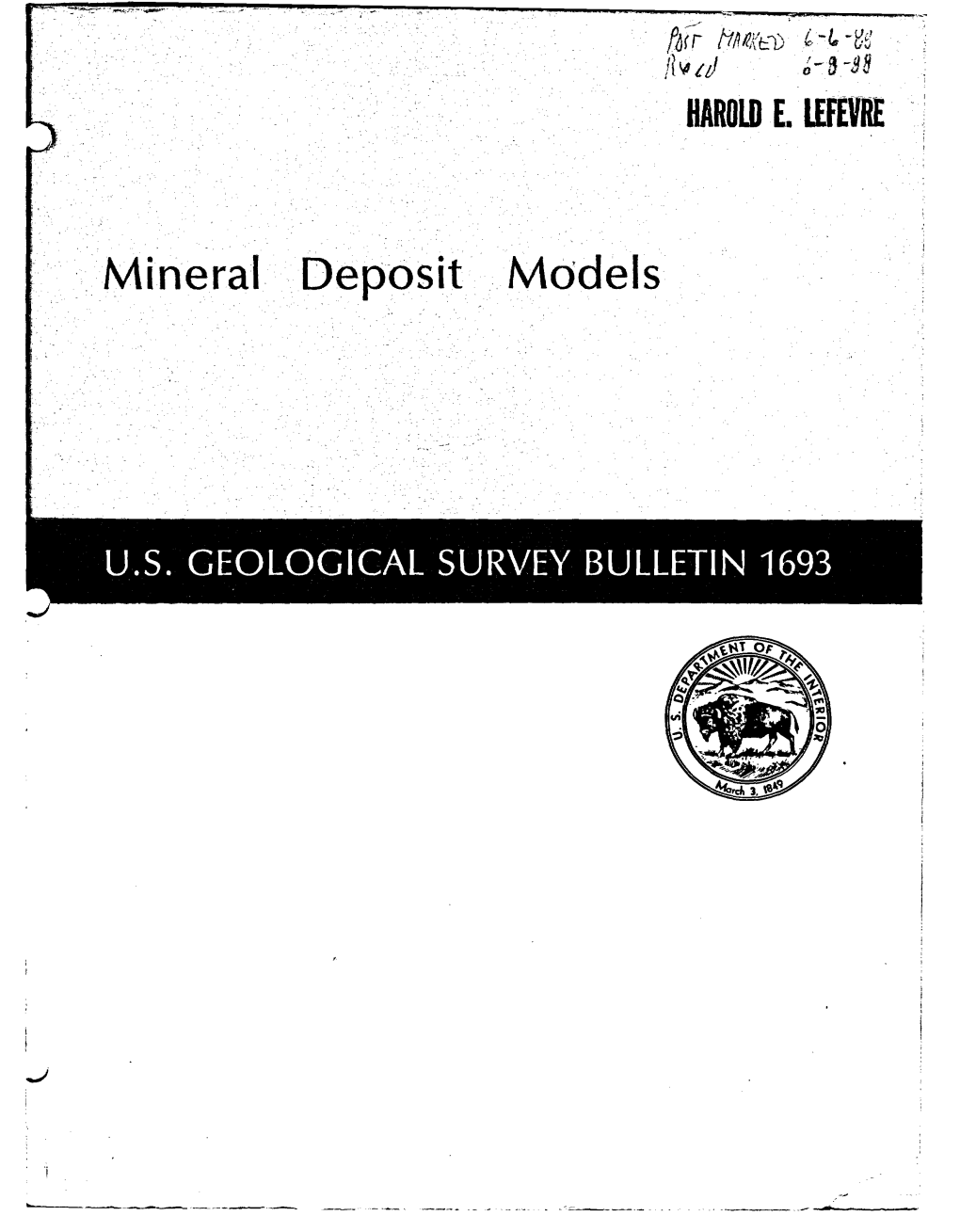 Report on Mineral Deposit Models