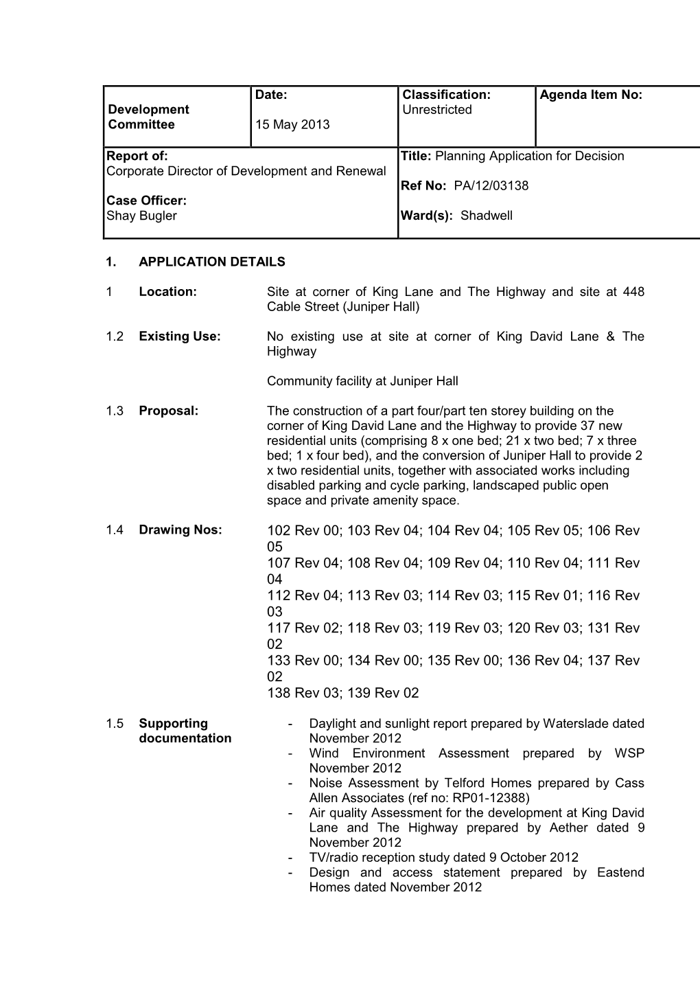 King David Lane- DC Report (Final)