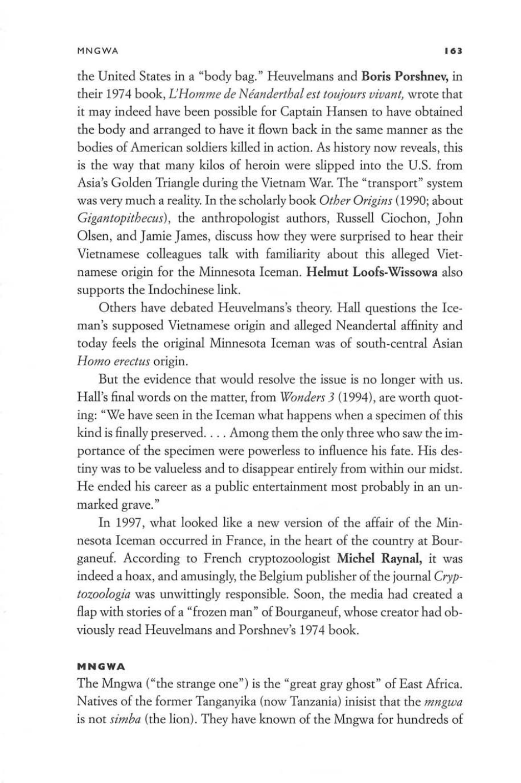 (He United States in a "Body Bag." Heuvelmans and Boris Porshnev, in Their 1974 Book, L'homme De Neanderthal Est Tot/J