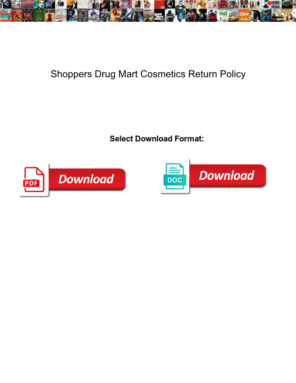 Shoppers Drug Mart Cosmetics Return Policy