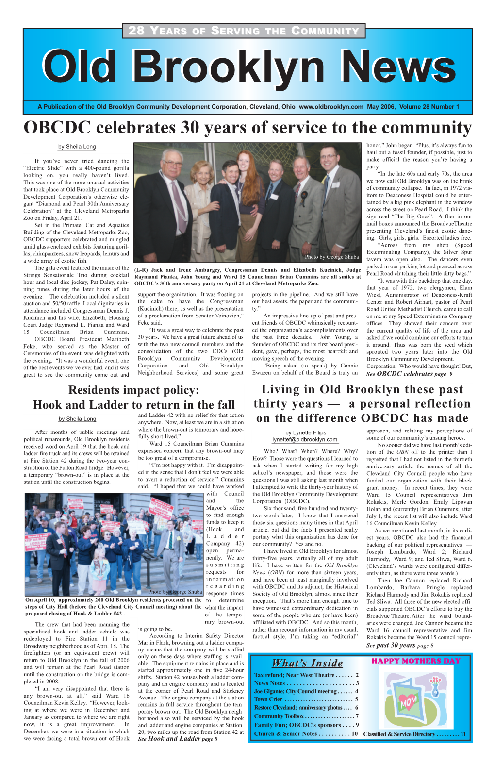 May 2006, Volume 28 Number 1 OBCDC Celebrates 30 Years of Service to the Community