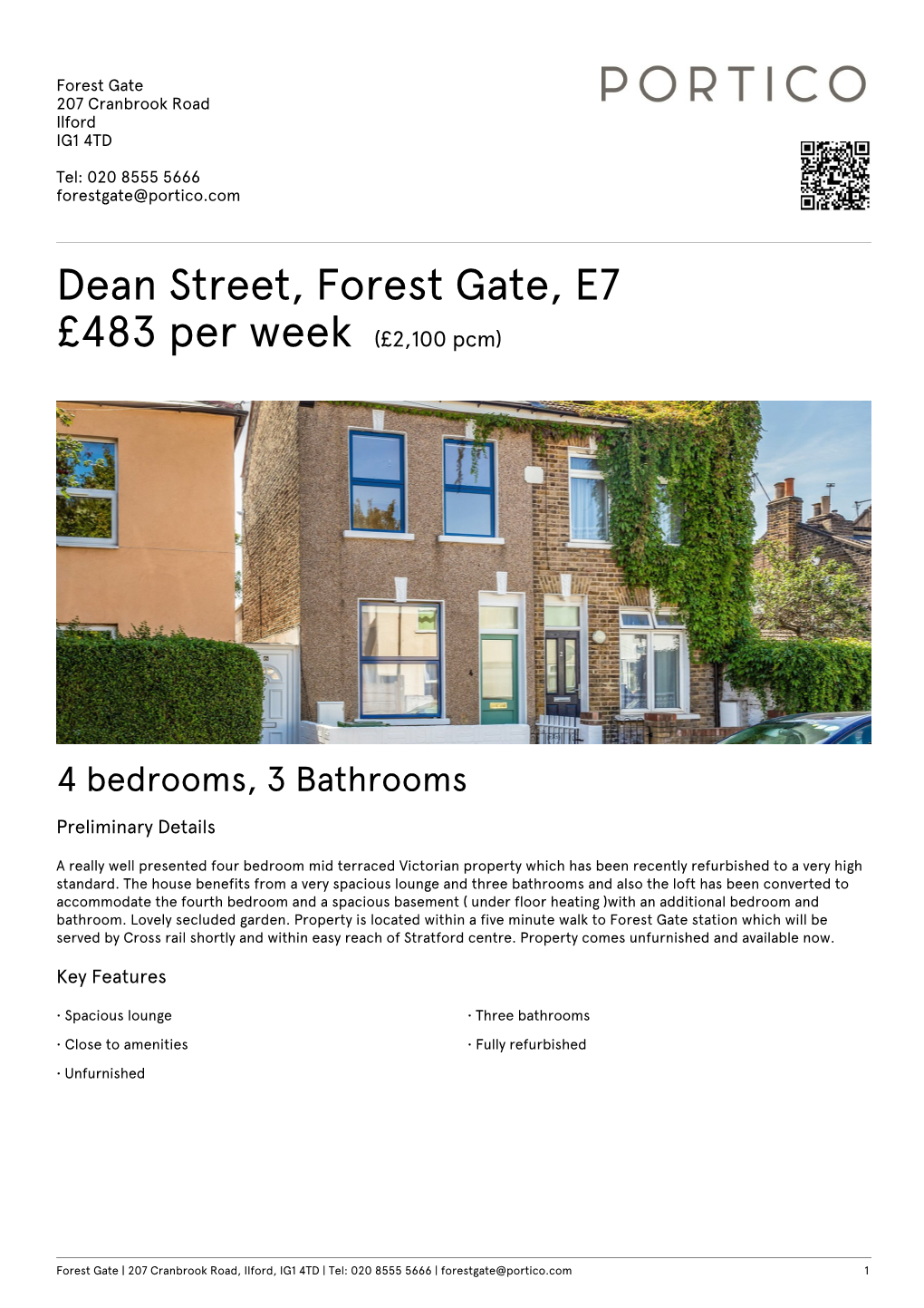 Dean Street, Forest Gate, E7 £483 Per Week