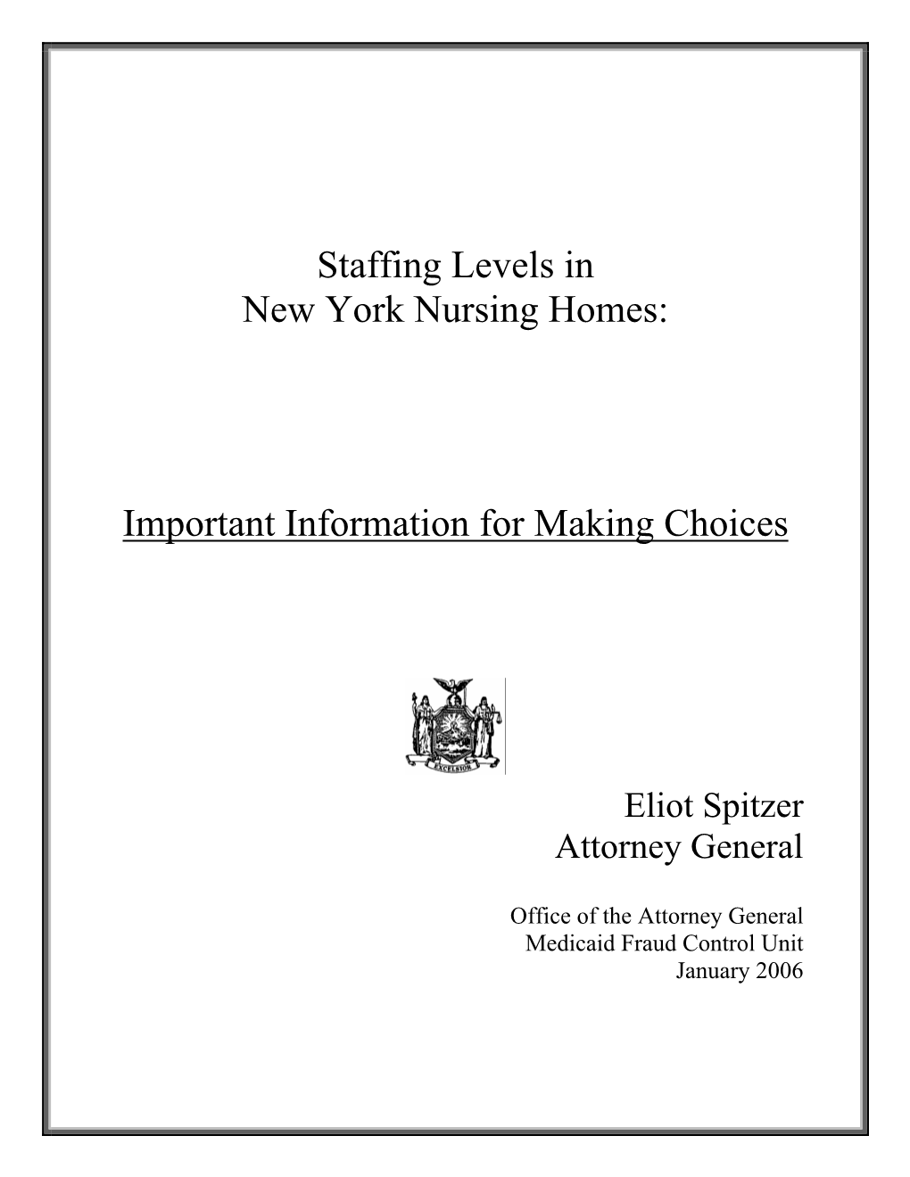 Staffing Levels NY Nursing Homes