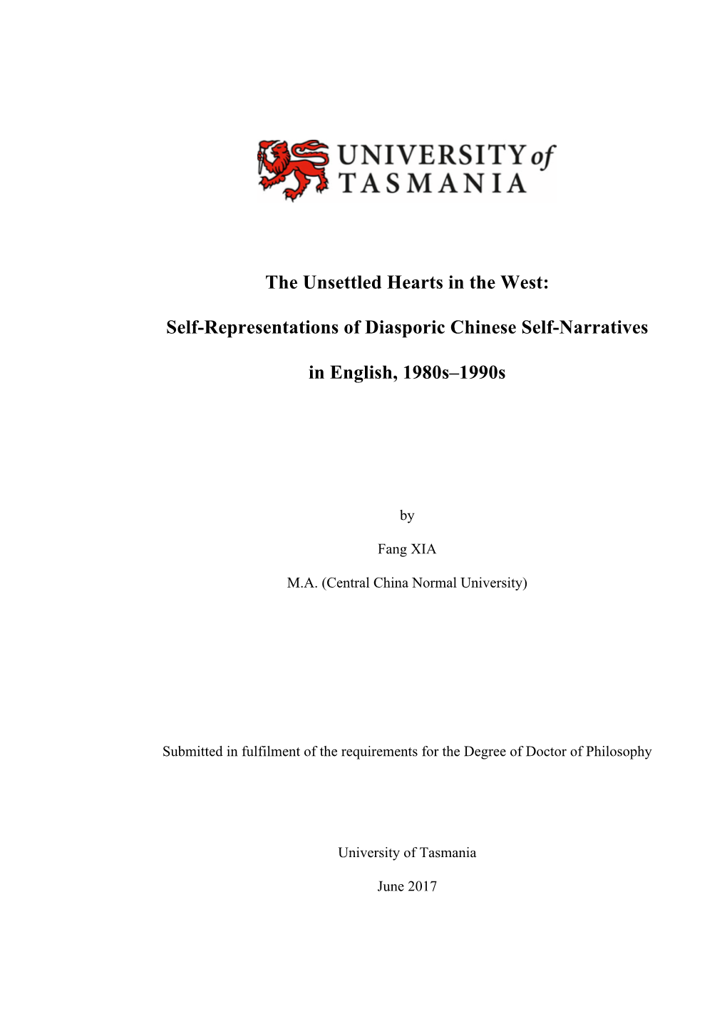 Self-Representations of Diasporic Chinese Self-Narratives in English