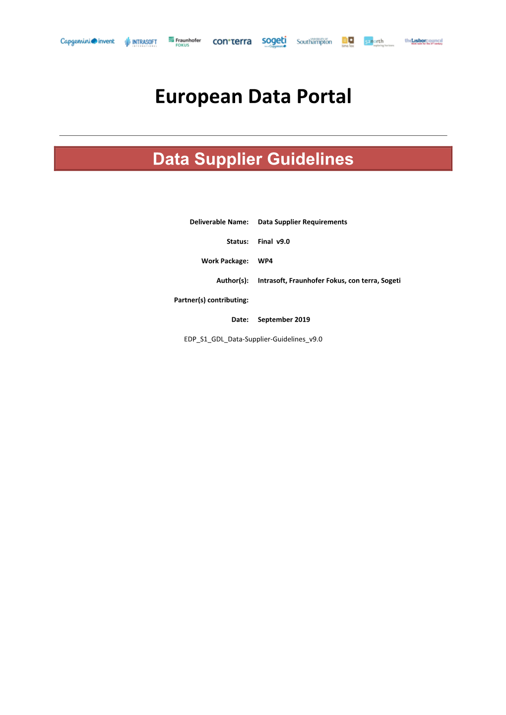 Data Supplier Guidelines