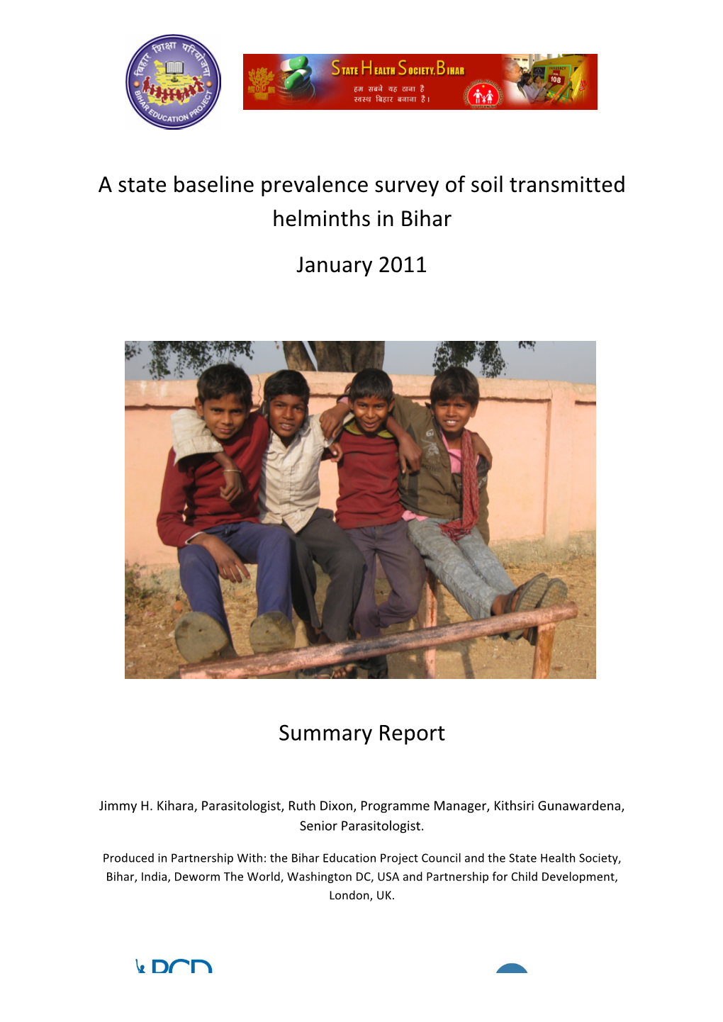 A State Baseline Prevalence Survey of Soil Transmitted Helminths in Bihar