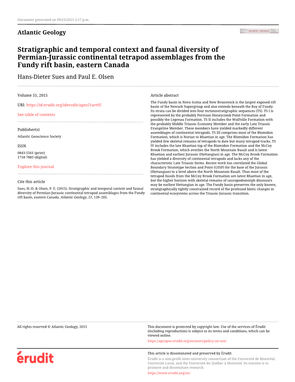 Stratigraphic and Temporal Context and Faunal Diversity Of