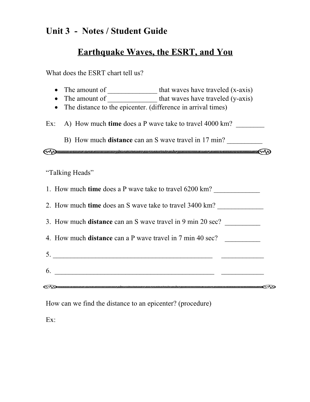 Unit 3 - Notes / Student Guide