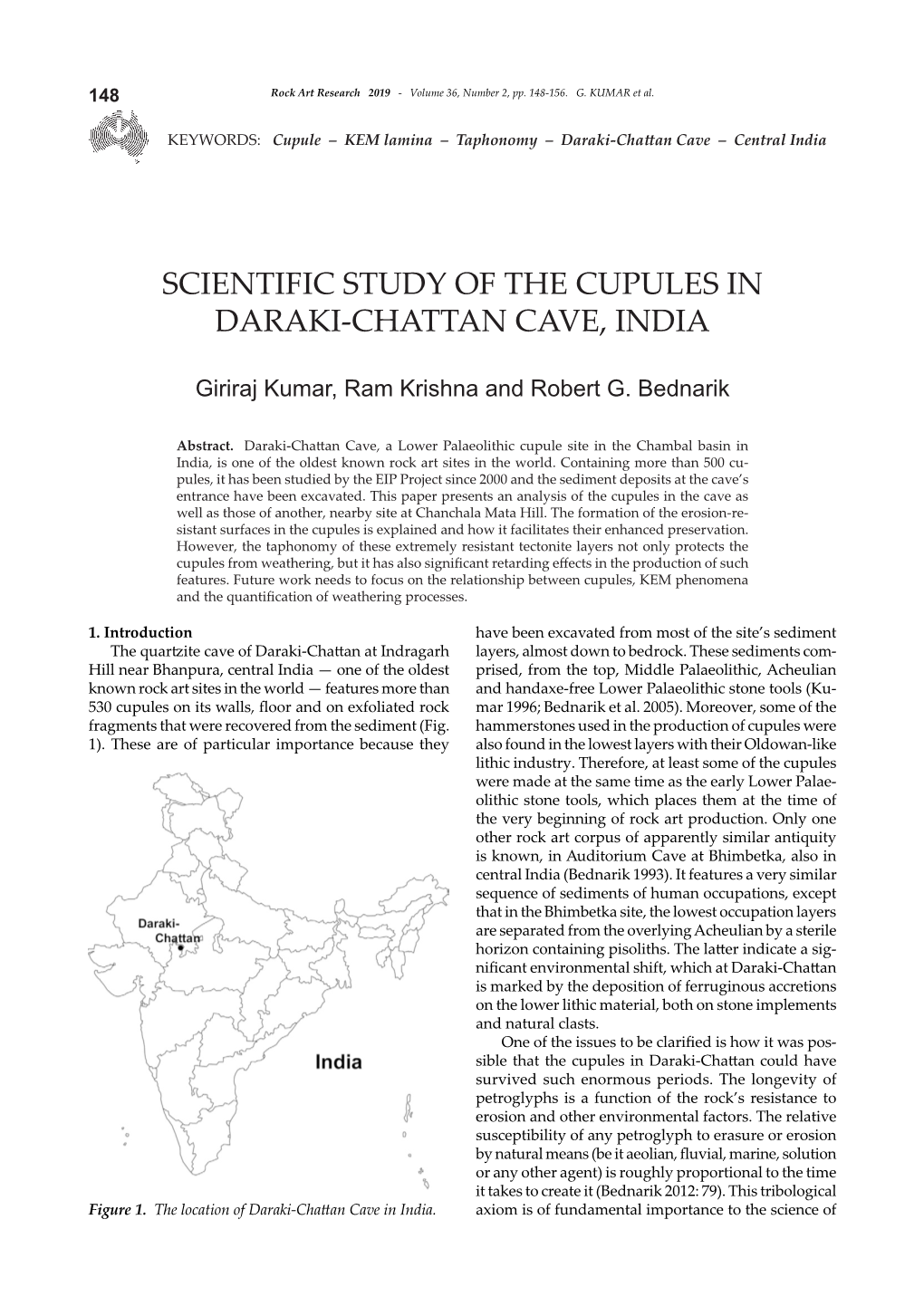 Scientific Study of the Cupules in Daraki-Chattan Cave, India