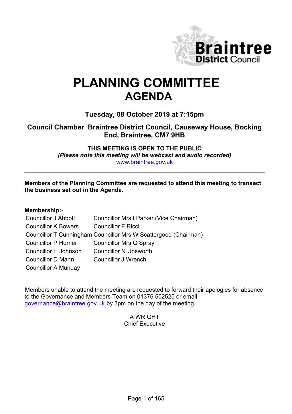 Planning Committee Agenda