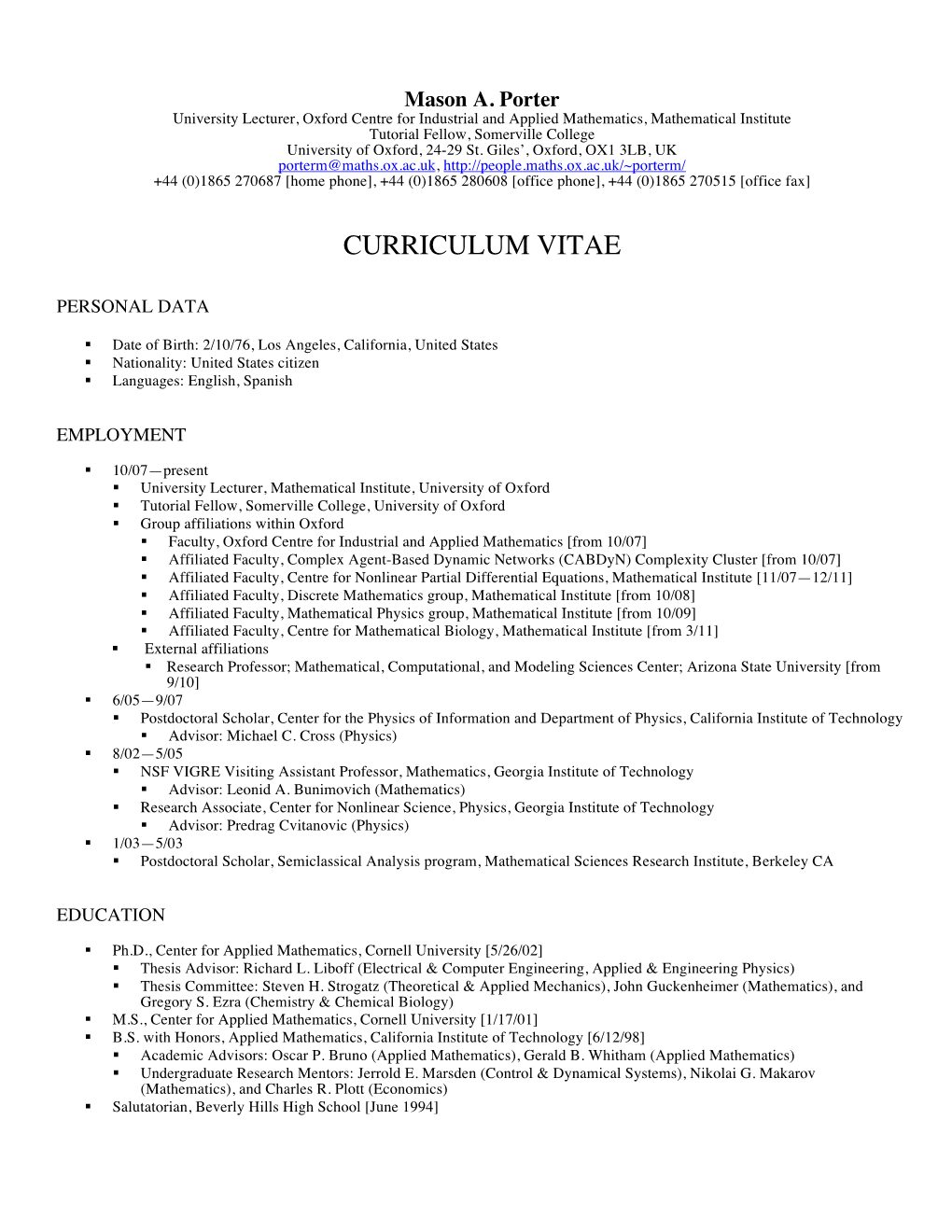 Curriculum Vitae