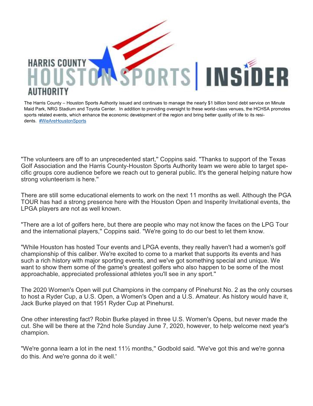 Harris County Houston Sports Article
