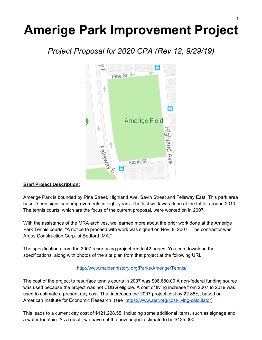 Amerige Park Improvement Project