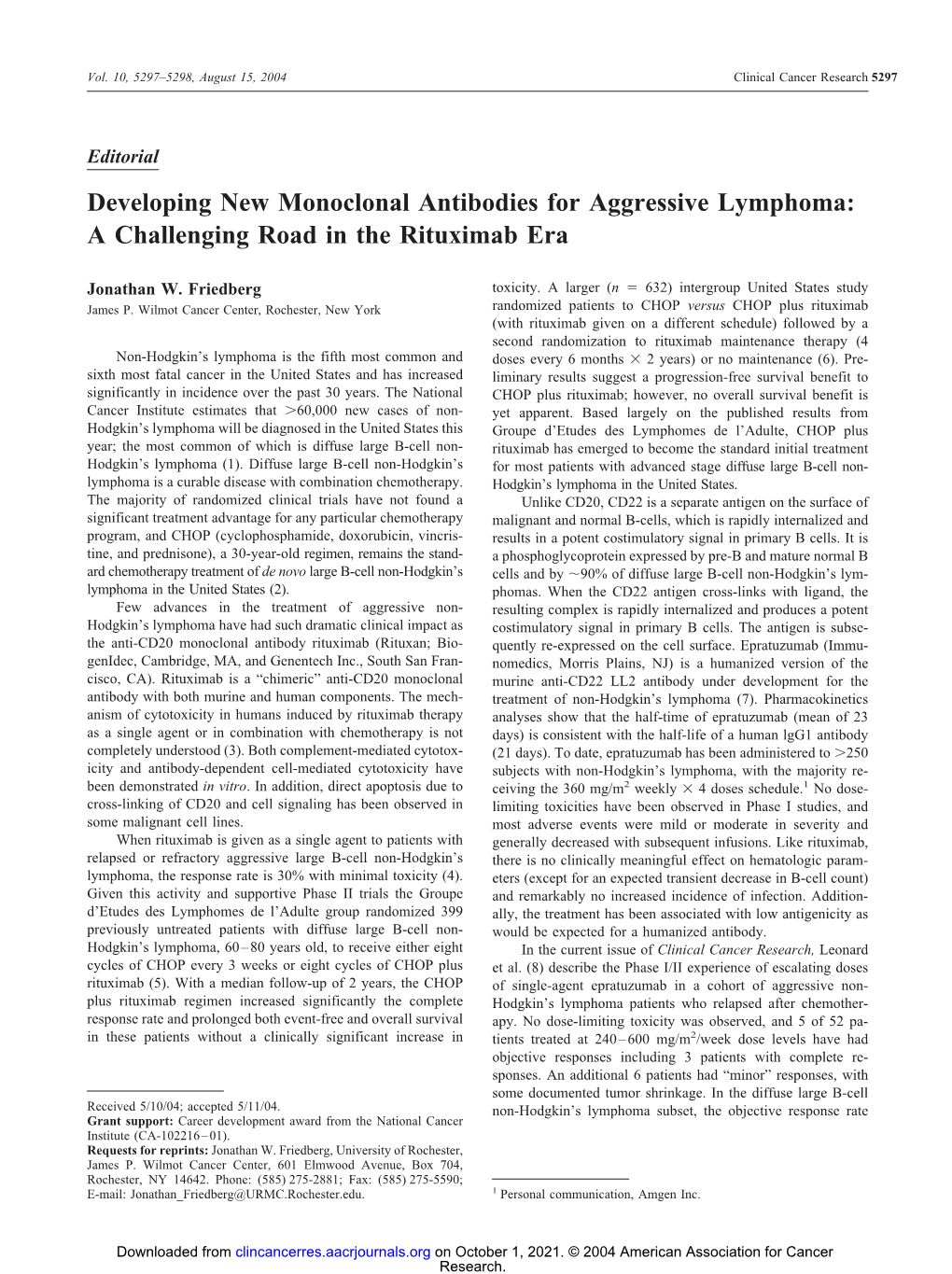 Developing New Monoclonal Antibodies for Aggressive Lymphoma: a Challenging Road in the Rituximab Era
