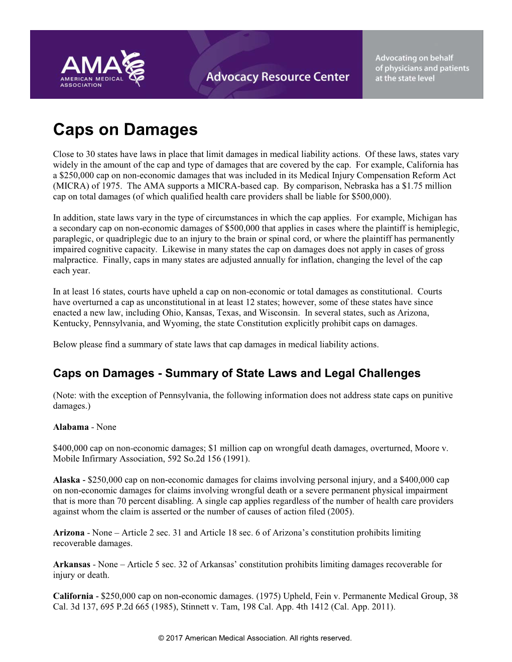 Caps on Damages