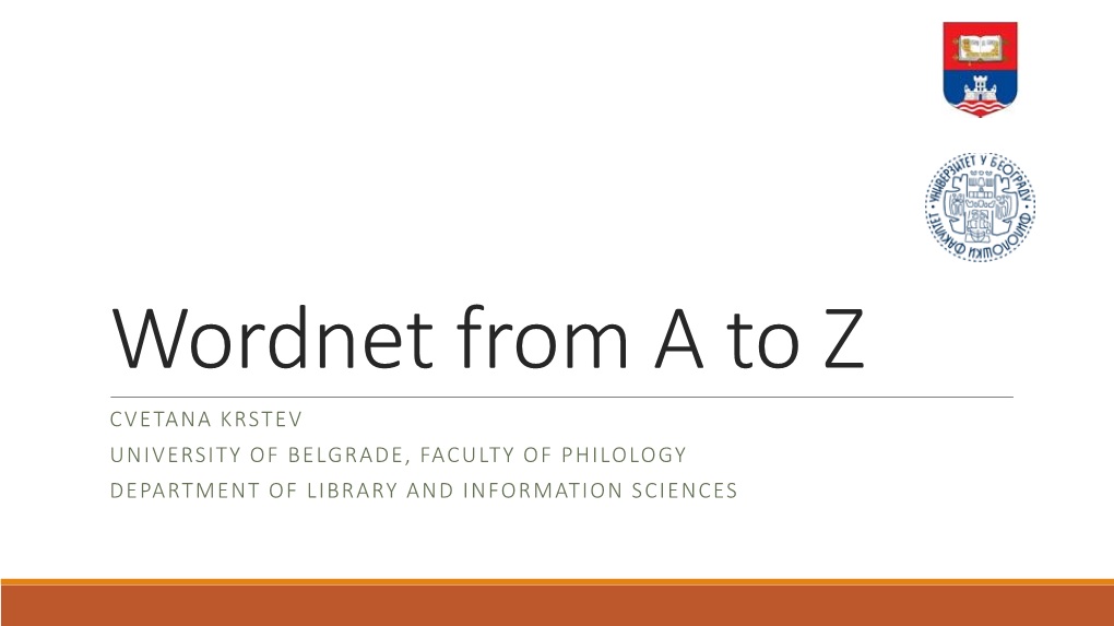 Wordnet from a to Z