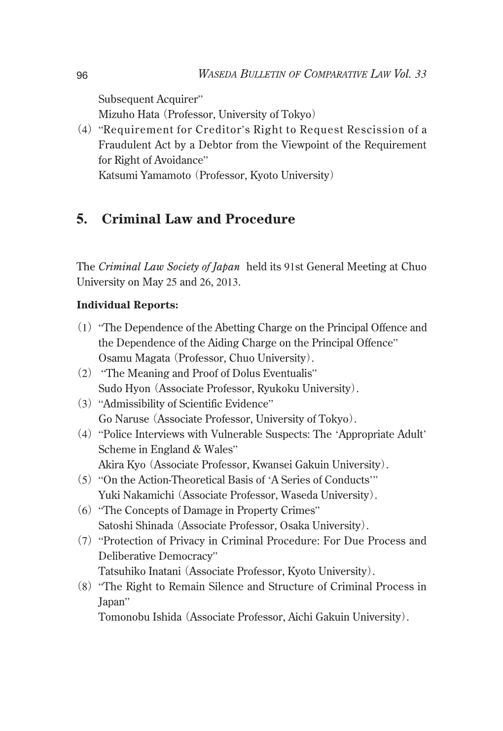 5. Criminal Law and Procedure