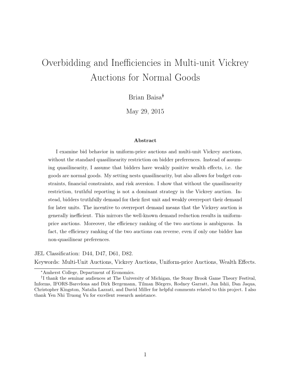 Overbidding and Inefficiencies in Multi-Unit Vickrey Auctions for Normal