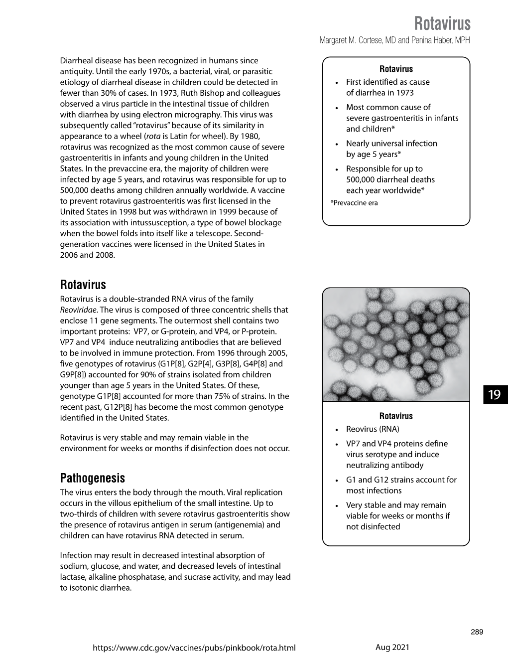 Chapter 19: Rotavirus; Epidemiology and Prevention of Vaccine