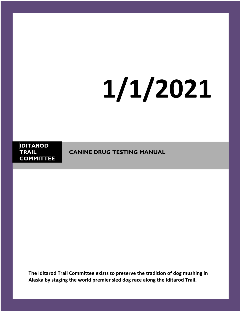 Drug Testing Manual Committee