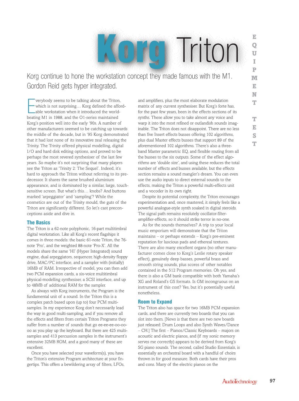 Korg Triton Keyboard Issue 7