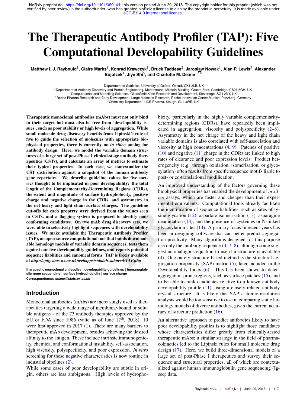 The Therapeutic Antibody Profiler